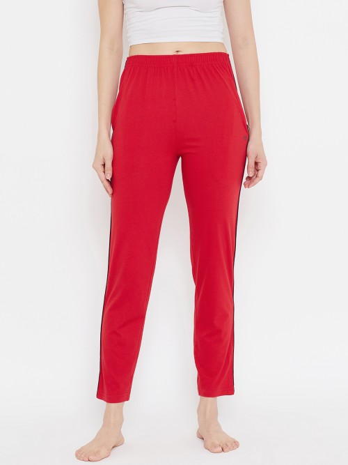 Buy online Red Mid Rise Solid Track Pant from bottom wear for Women by  V-mart for ₹309 at 11% off